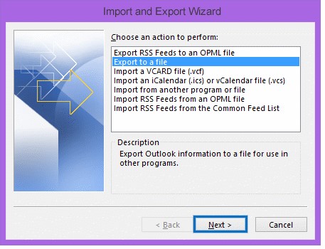 Export to a file