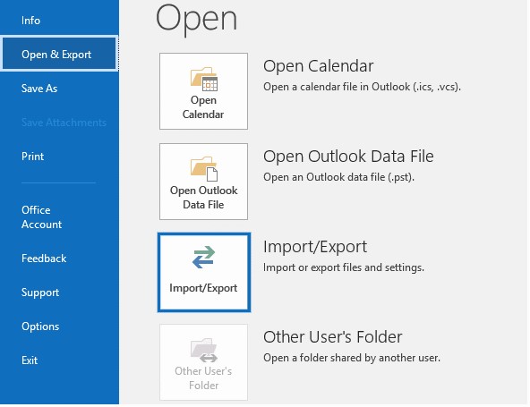 Microsoft Outlook and go to - File